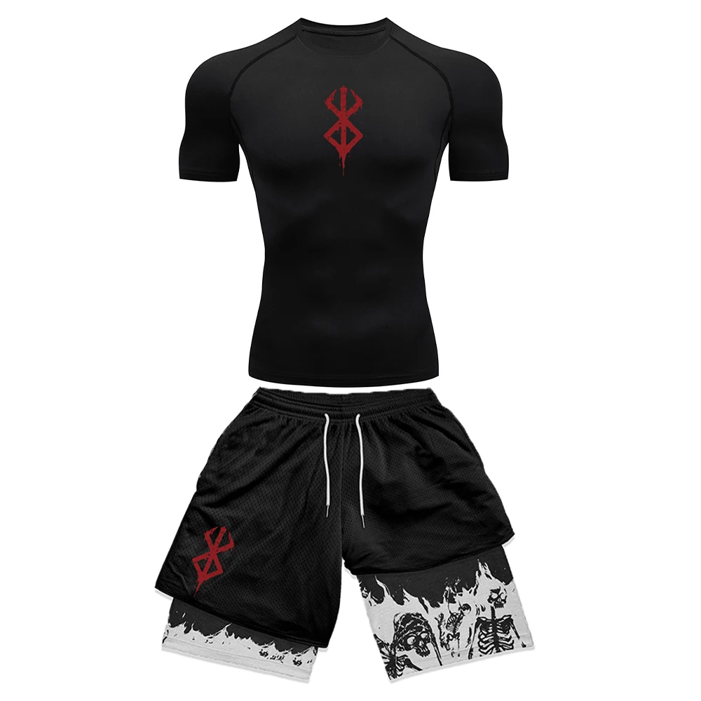 Compression Shorts Athletes - Ensemble de compression pour homme imprimé