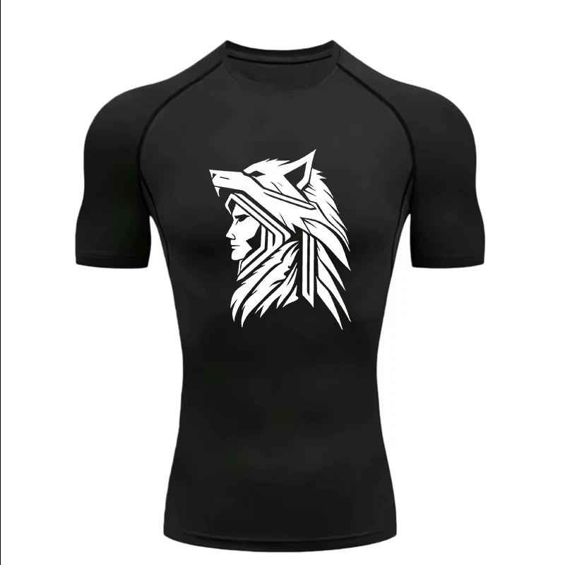 Compression Shorts Athletes - T-shirt de sport pour homme Wolf